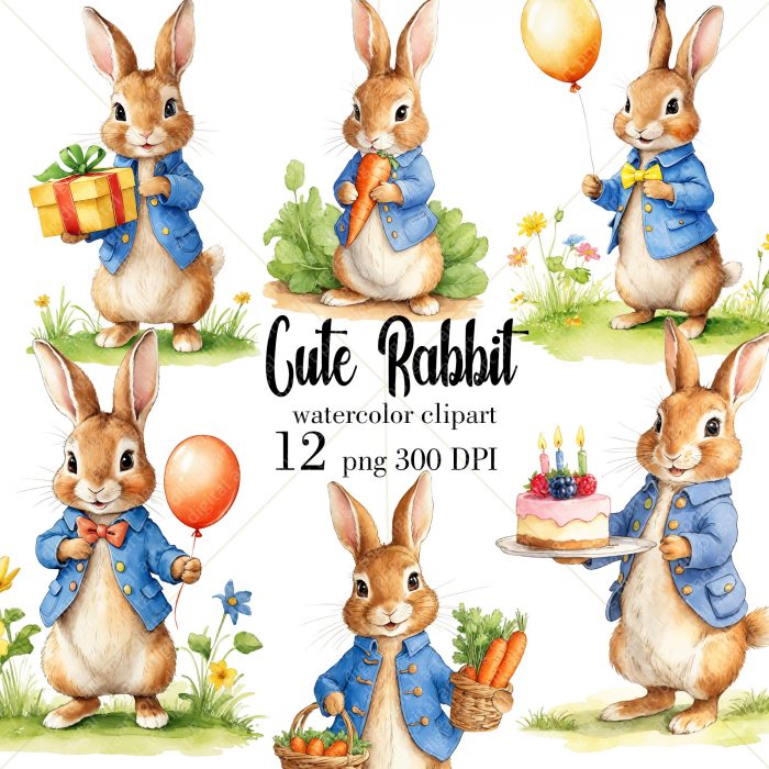 Peter Rabbit Watercolor clipart