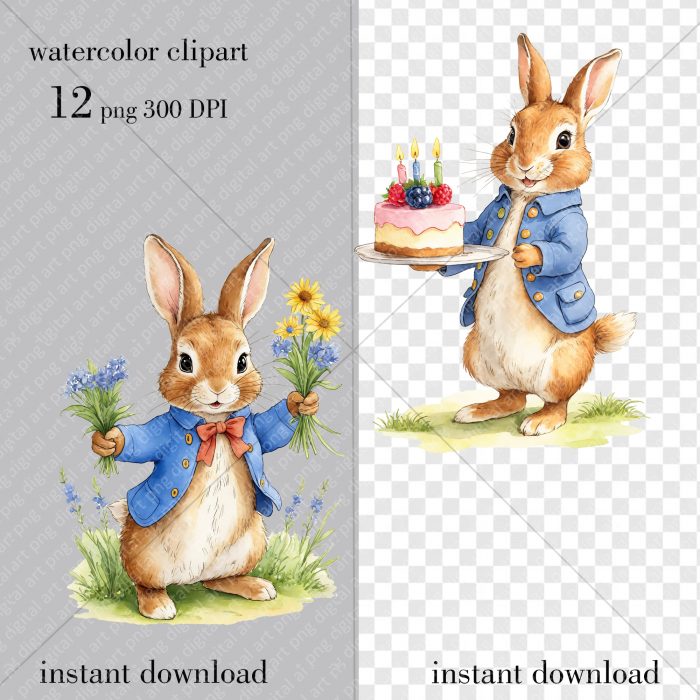 Peter Rabbit Watercolor clipart