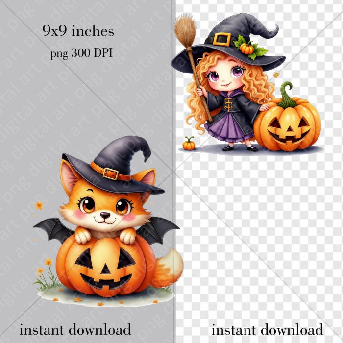 Watercolor Halloween Clipart