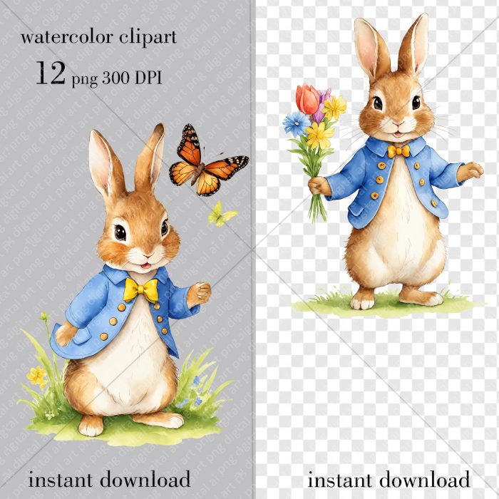 Peter Rabbit Watercolor clipart