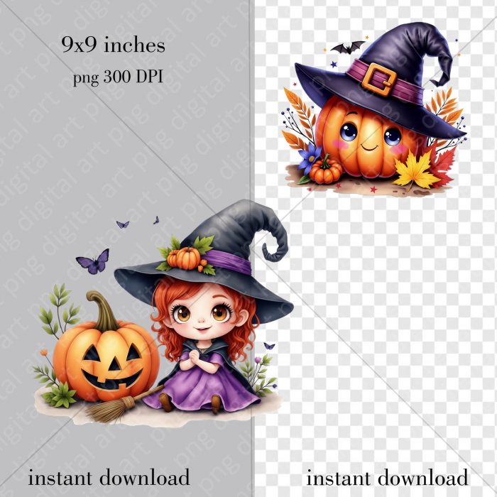 Watercolor Halloween Clipart