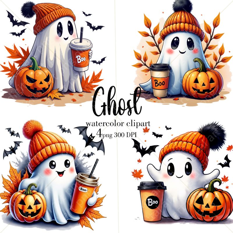 Cute ghost png, Halloween bougie ghost