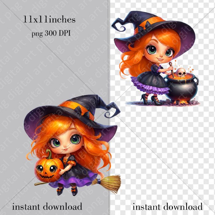 Watercolor Halloween Clipart 3