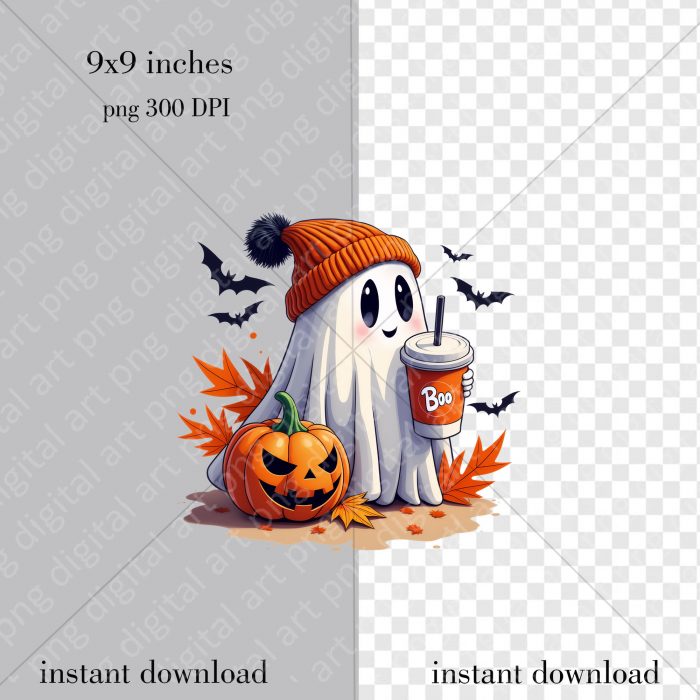 Cute ghost png, Halloween bougie ghost