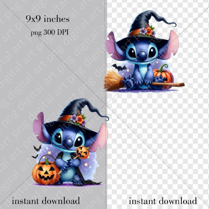 Stitch Halloween png Prints