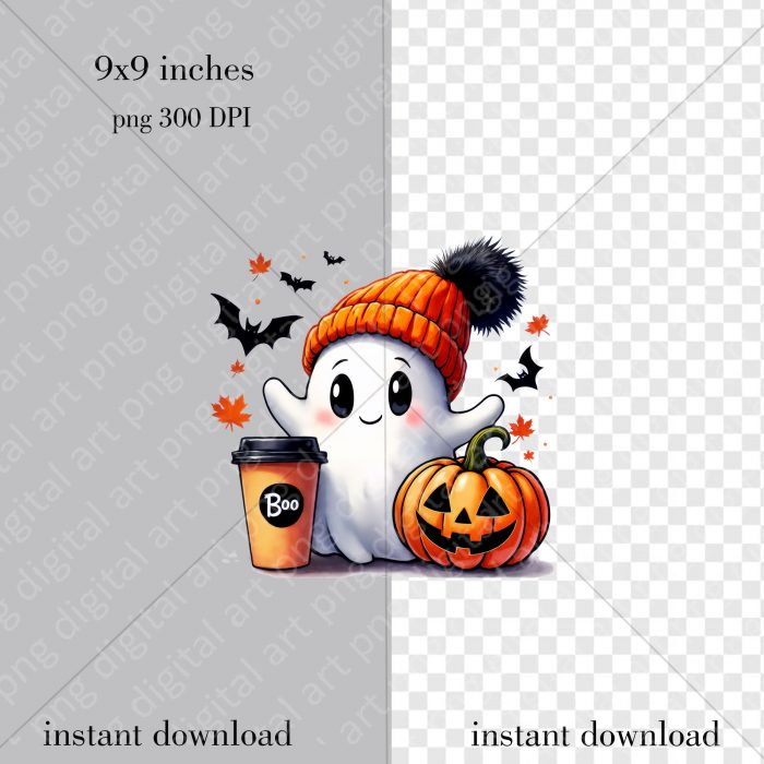 Cute ghost png, Halloween bougie ghost