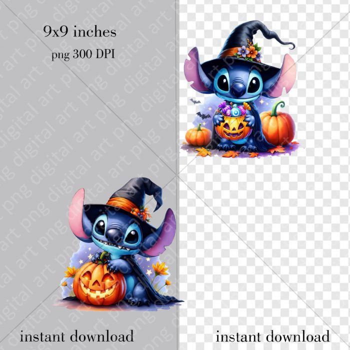 Stitch Halloween png Prints