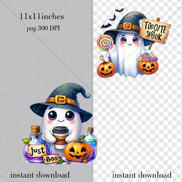 Watercolor Halloween Clipart 3