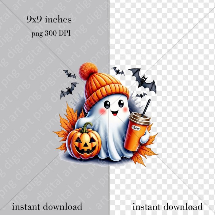 Cute ghost png, Halloween bougie ghost