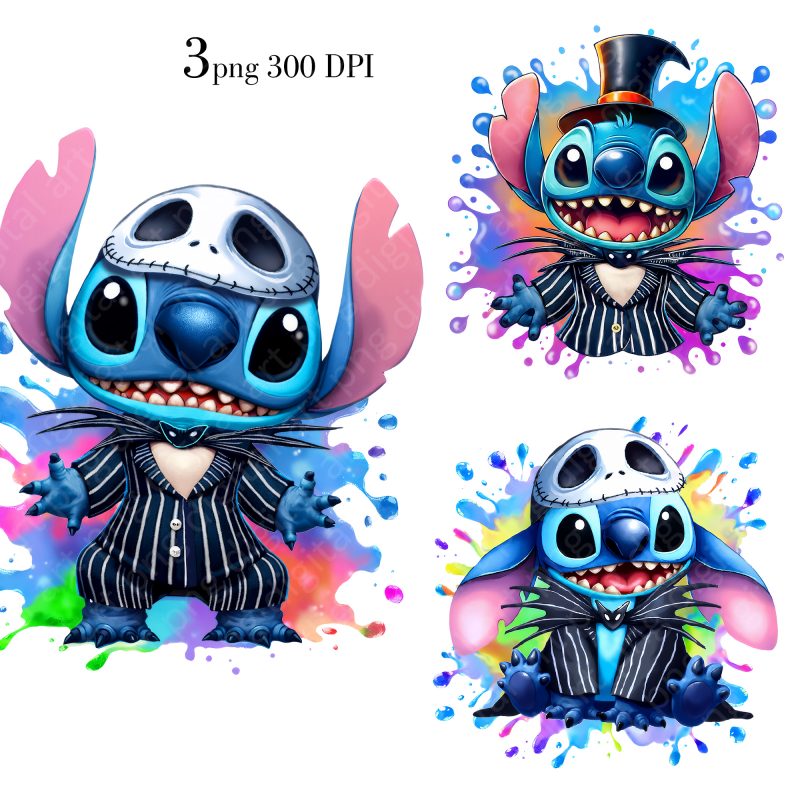 Stitch Jack Skellington png Prints