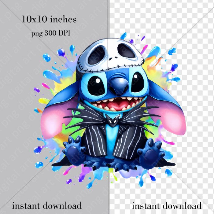 Stitch Jack Skellington png Prints