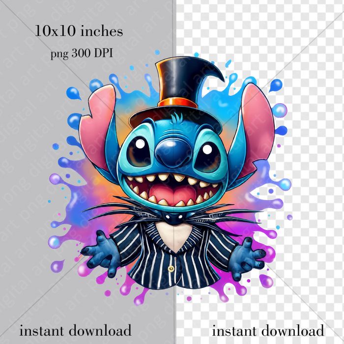 Stitch Jack Skellington png Prints