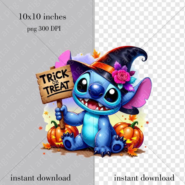 Stitch Halloween png prints