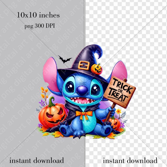 Stitch Halloween png prints