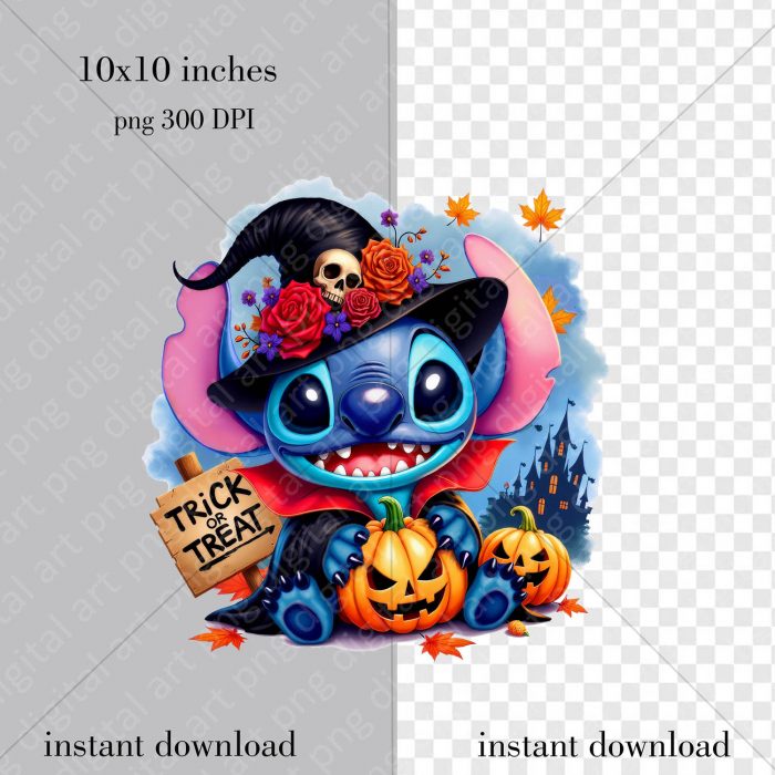 Stitch Halloween png prints