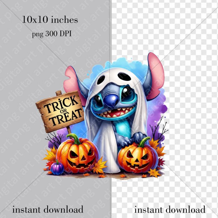 Stitch Halloween png prints