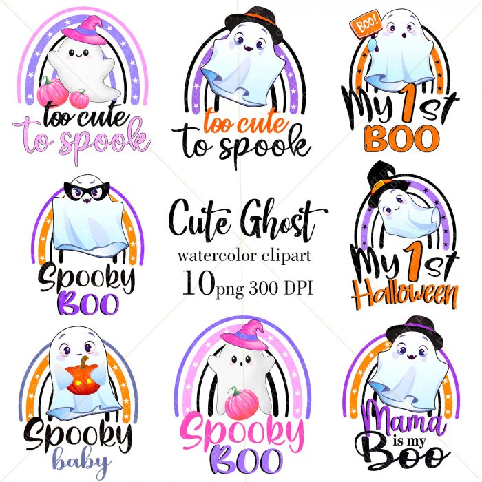 little Ghost Halloween set png