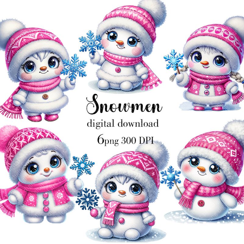 Pink Snowmen