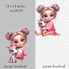 Girl and Unicorn png
