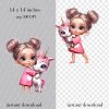 Girl and Unicorn png