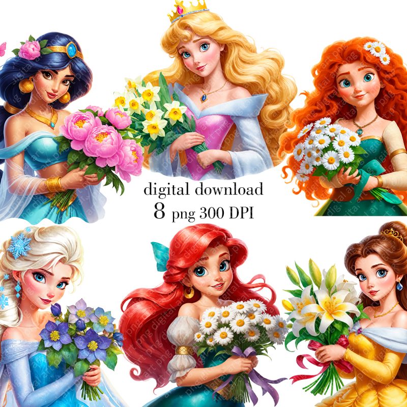 Princesses with flowers