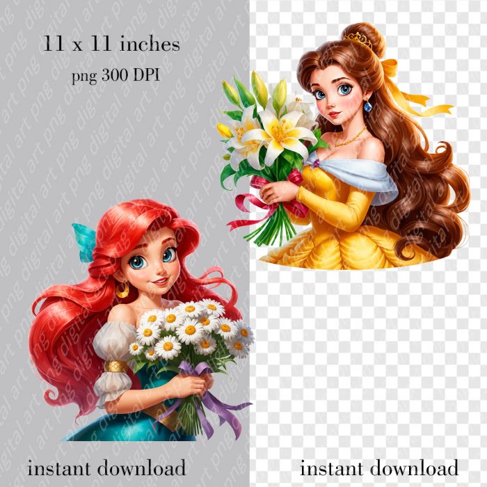 Princesses with flowers