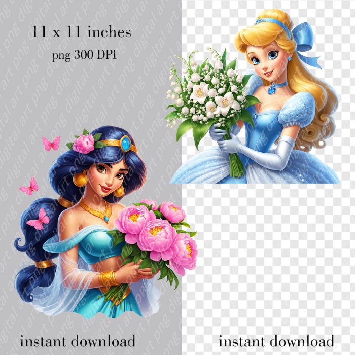 Princesses with flowers