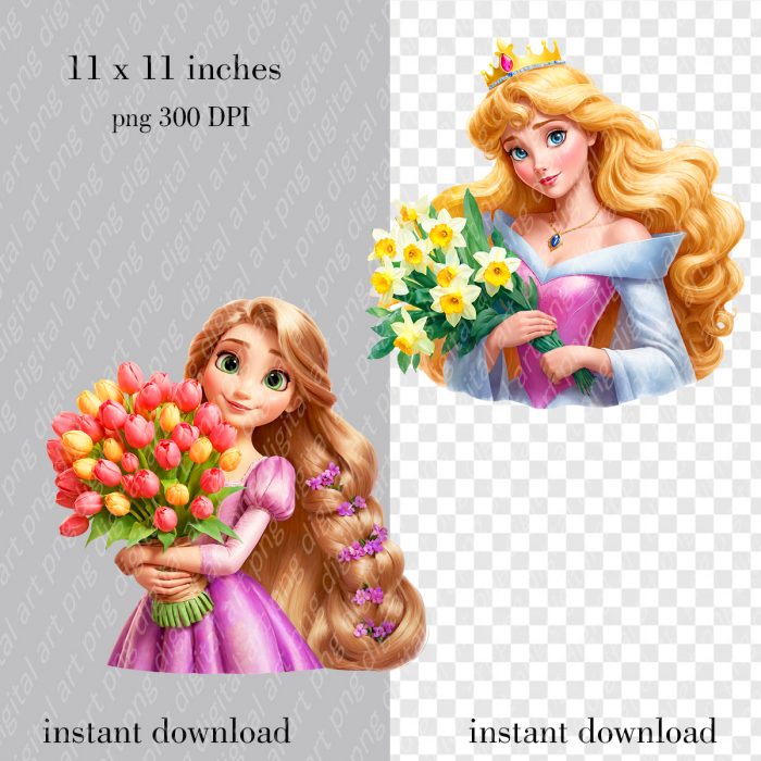Princesses with flowers