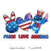 Peace Love America Stitch