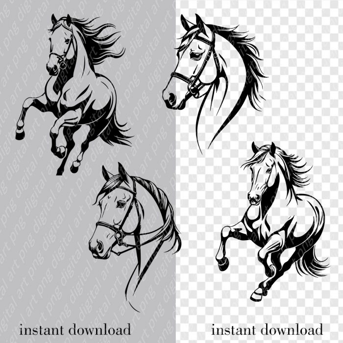 Horse SVG Bundle, Horse Clipart, Horse Head SVG, Silhouette, Horse Vector - Image 5