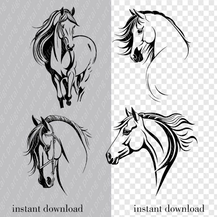 Horse SVG Bundle, Horse Clipart, Horse Head SVG, Silhouette, Horse Vector - Image 4