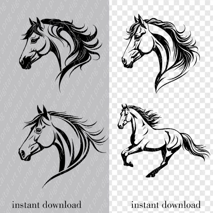 Horse SVG Bundle, Horse Clipart, Horse Head SVG, Silhouette, Horse Vector - Image 3