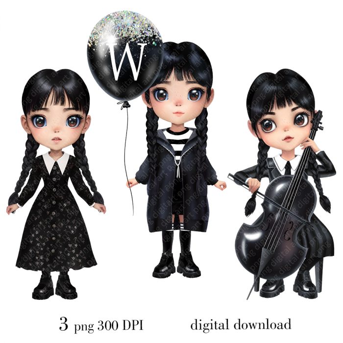 Wednesday Addams Clipart1