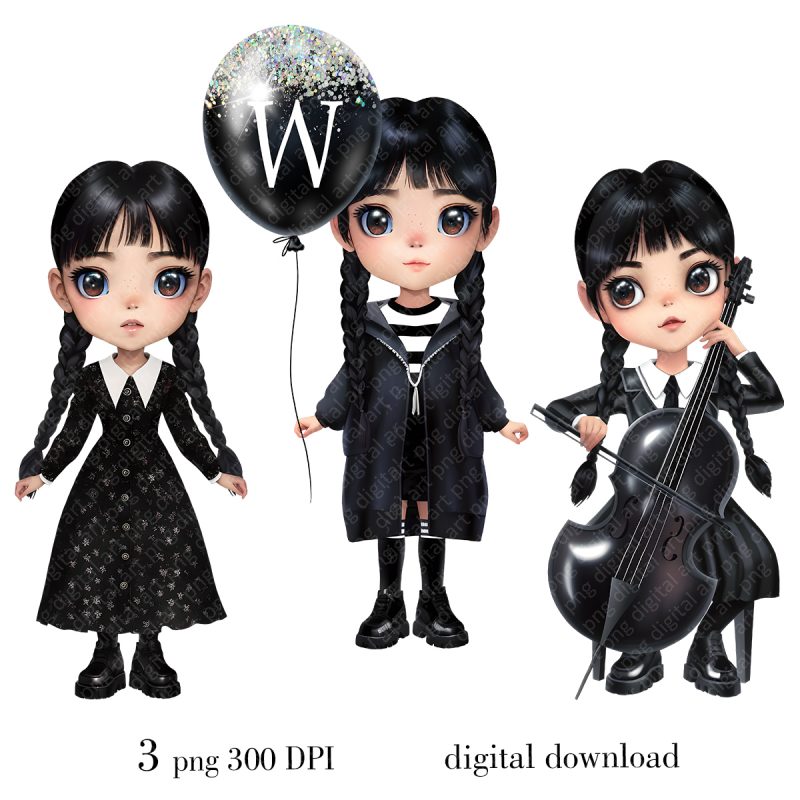 Wednesday Addams Clipart1