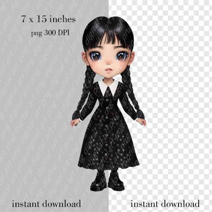 Wednesday Addams Clipart1
