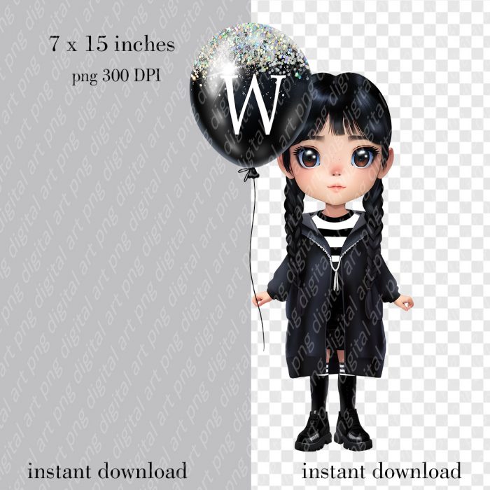 Wednesday Addams Clipart1
