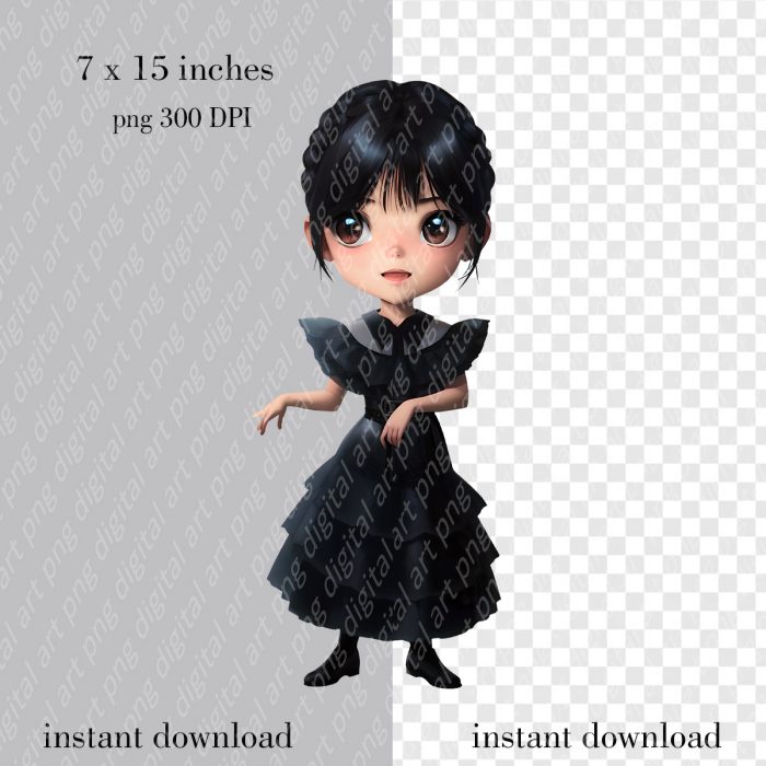 Wednesday Addams Clipart2