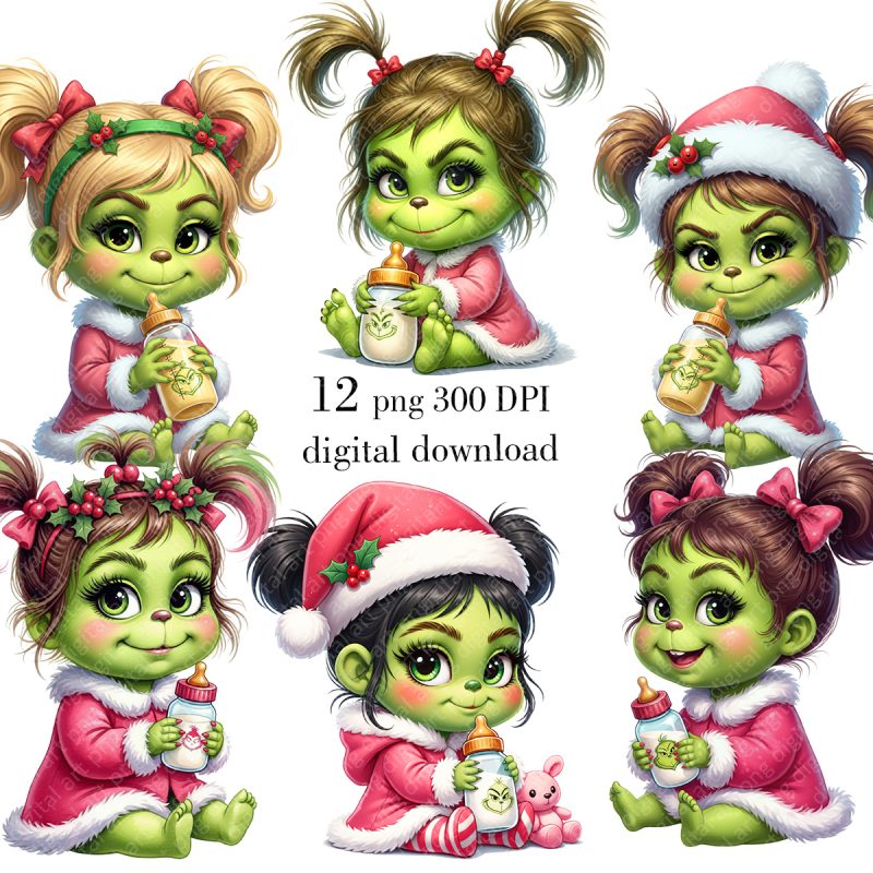 Baby girl Grinch Clipart