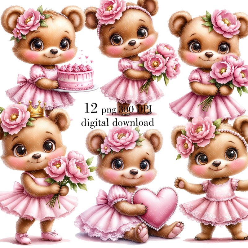 Pink Bear Clipart