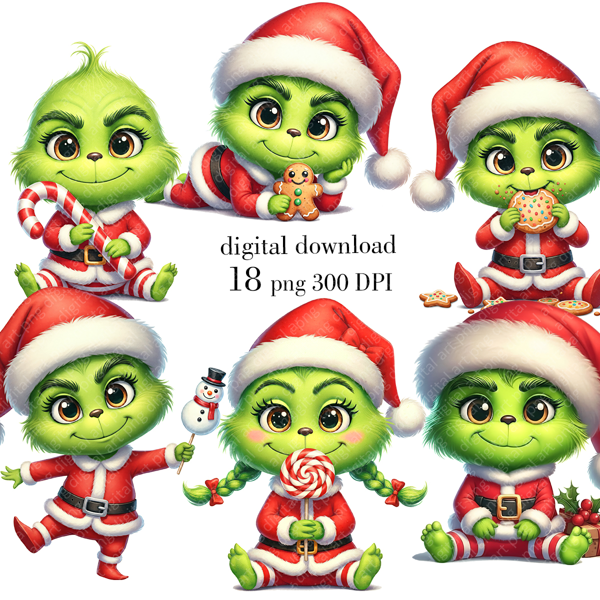 Baby Grinch Clipart, Cute Christmas Baby Grinch, Grinch PNG Art, Sublimation Designs 1 Baby Grinch Clip art