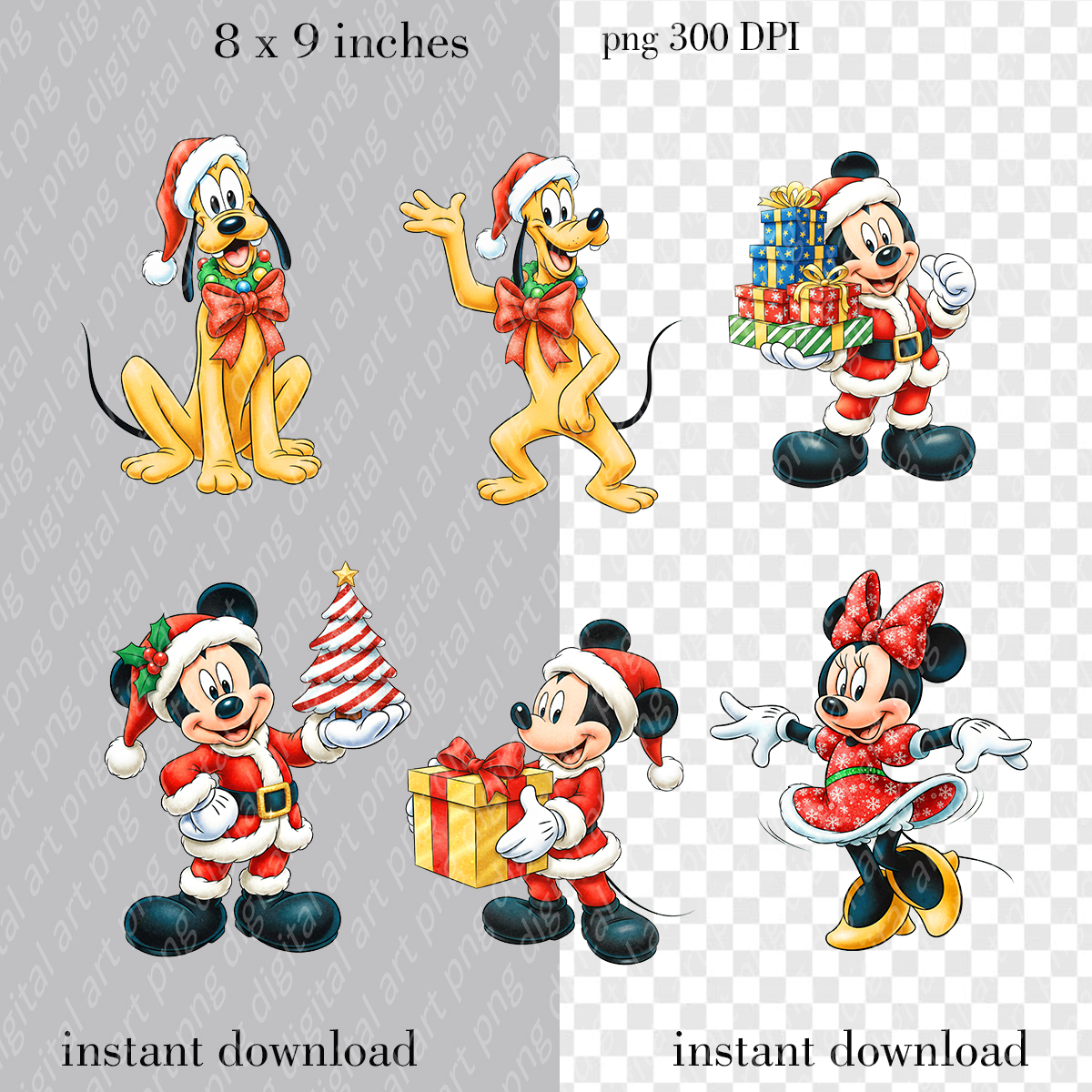 Mickey Mouse Christmas, Holiday Friends Clip Art Bundle 3 Mickey Mouse Christmas