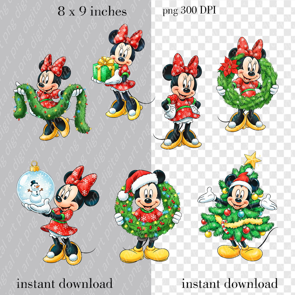 Mickey Mouse Christmas, Holiday Friends Clip Art Bundle 2 Mickey Mouse Christmas